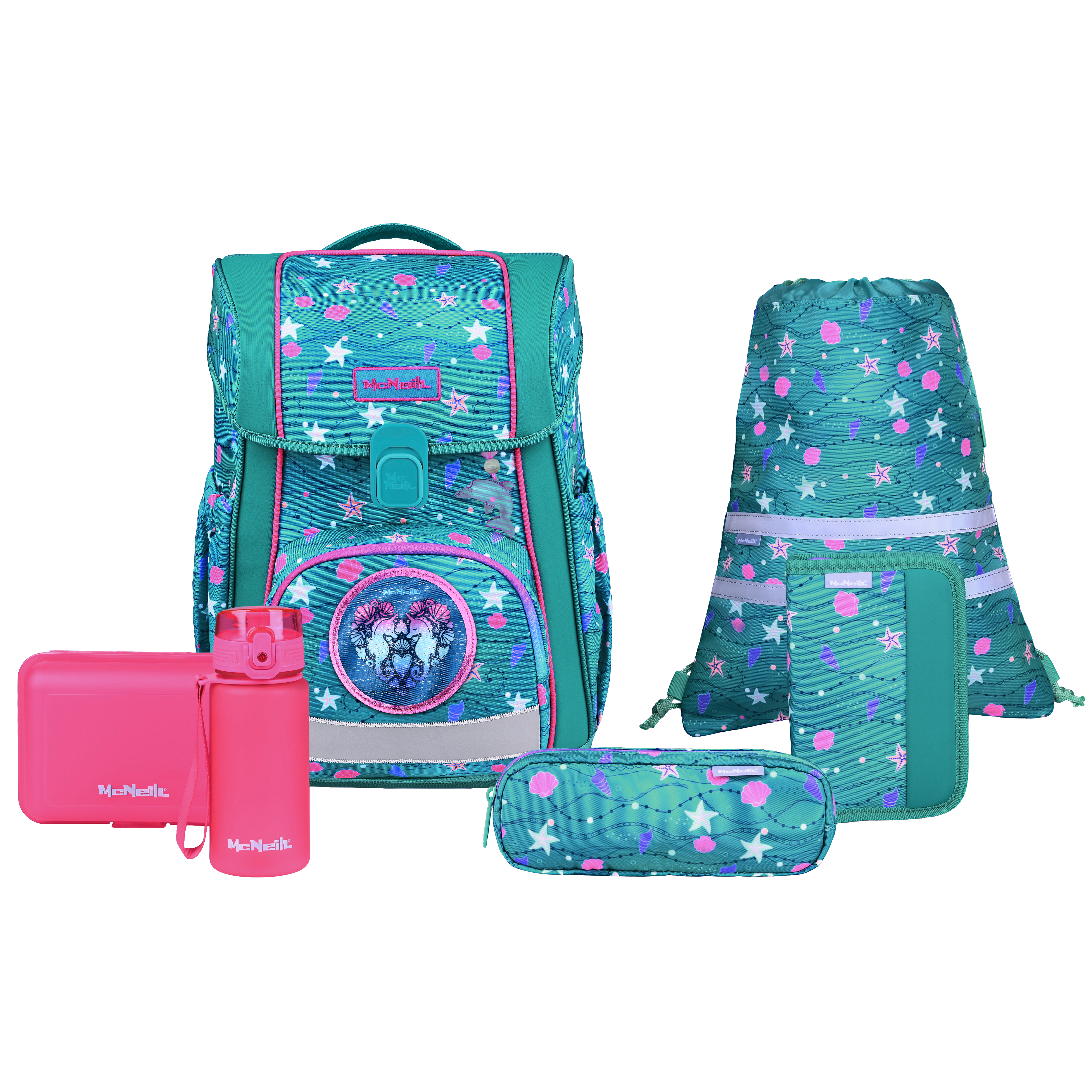 McNeill Schulranzen-Set Bravo Seafish 9-teilig McNeill Schulranzen-Set Bravo Seafish 9-teilig