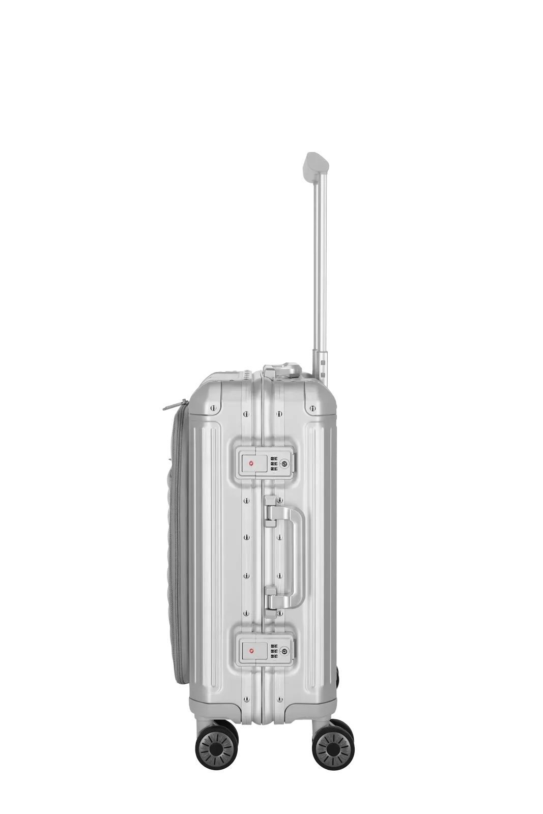 Travelite Next Aluminium Trolley 55cm + Vortasche silber Travelite Next Aluminium Trolley 55cm + Vortasche silber