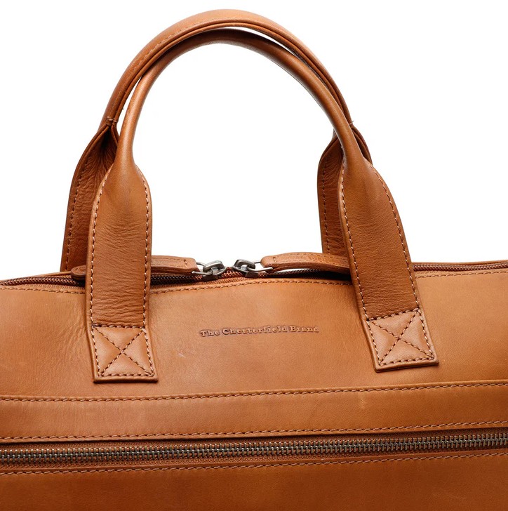 Chesterfield Leder Laptoptasche Levanto cognac