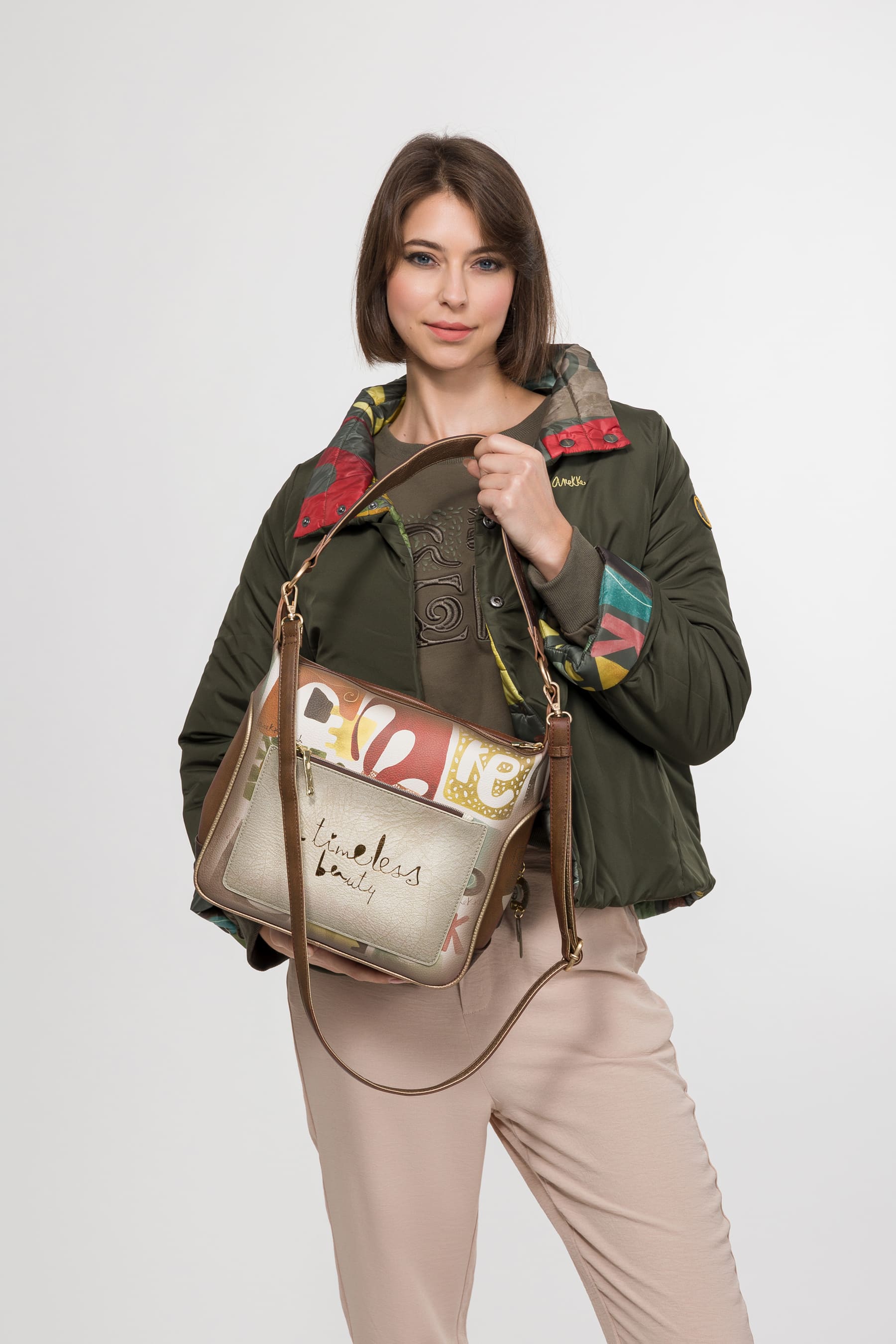 Anekke Schultertasche mit Umhängeriemen Muse