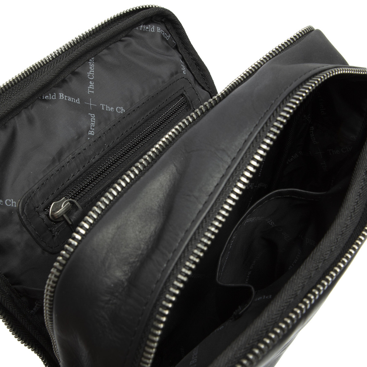 Chesterfield Leder Umhängetasche Alva schwarz