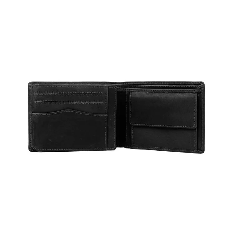 Chesterfield Leder Portemonnaie Timo schwarz