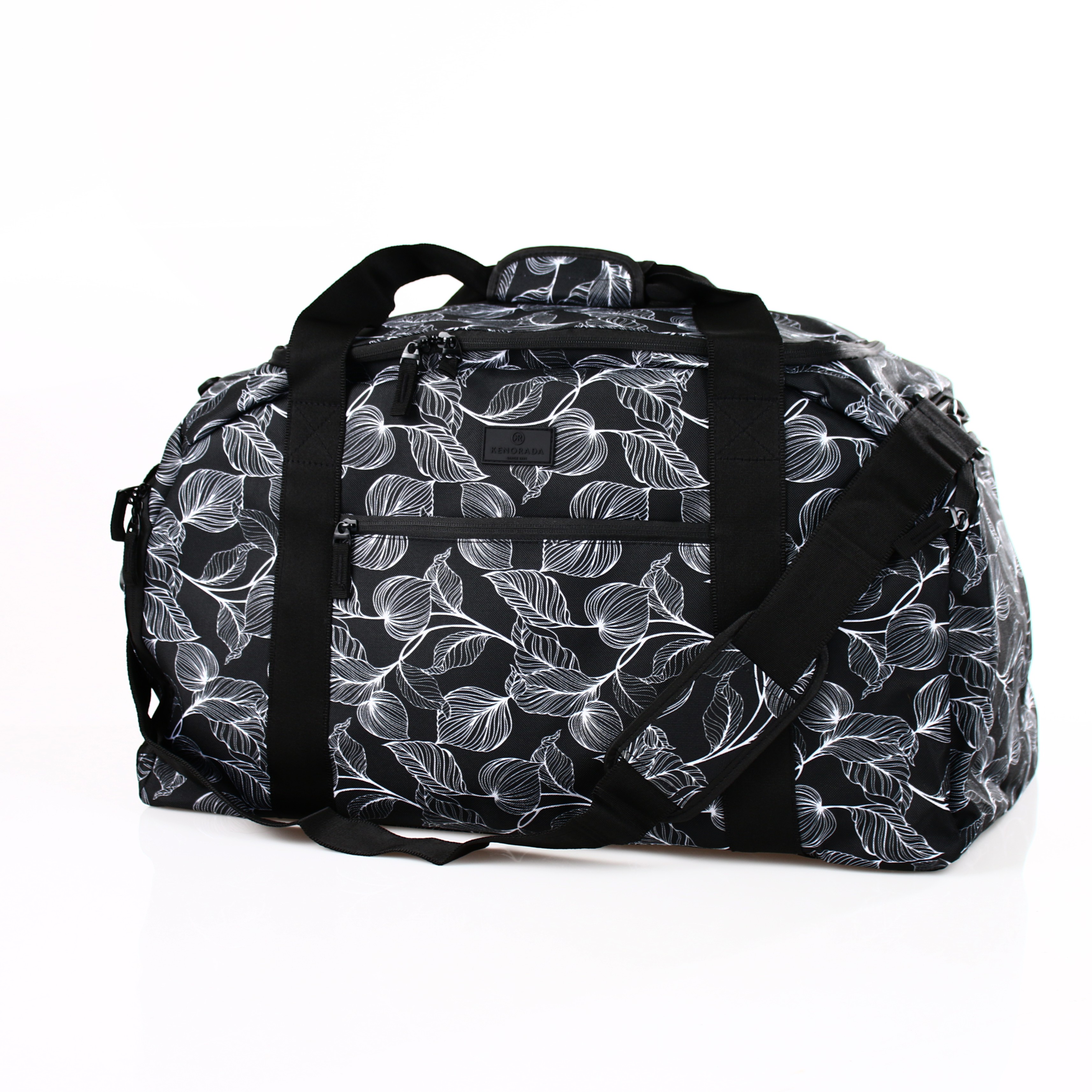 Kenorada Reisetasche Rainbow L Flower schwarz