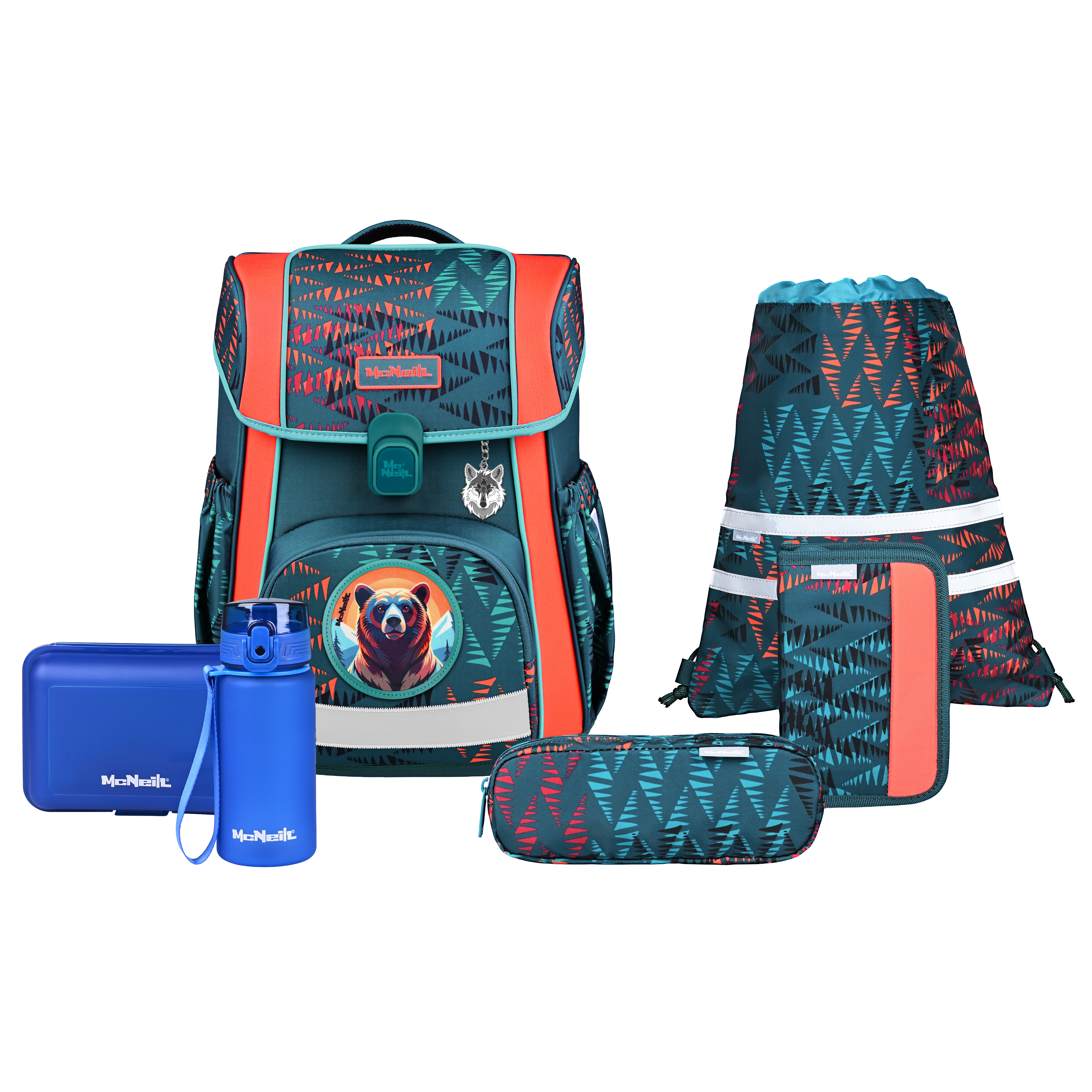 McNeill Schulranzen-Set Bravo Bear 9-teilig McNeill Schulranzen-Set Bravo Bear 9-teilig