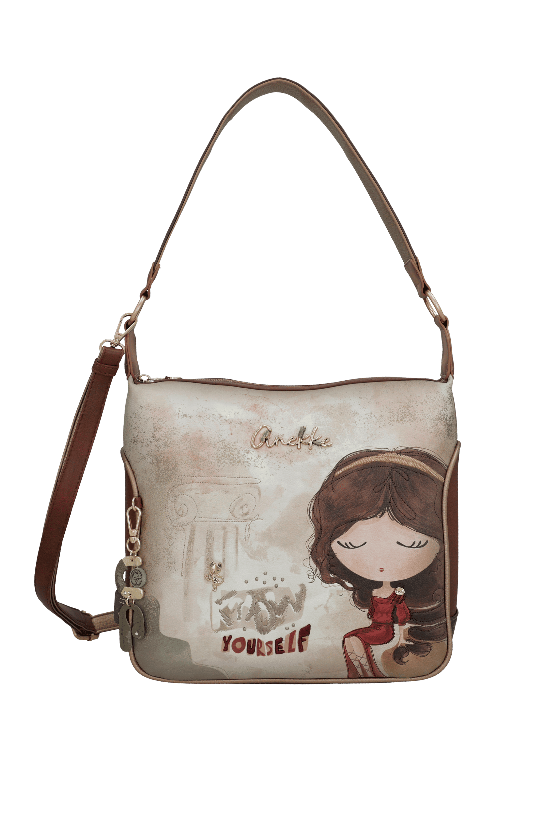 Anekke Schultertasche mit Umhängeriemen Muse