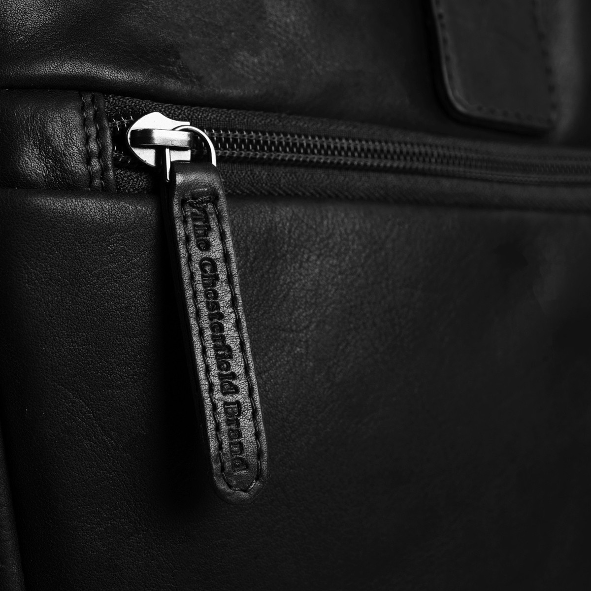 Chesterfield Laptoptasche Leder Seth schwarz