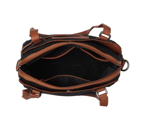 Chesterfield Canvas Handtasche Milora schwarz