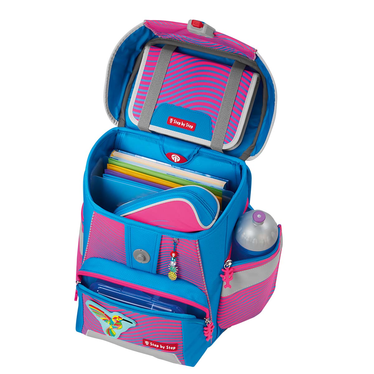 Step by Step Schulranzen-Set SPACE NEON Kolibri Kaja