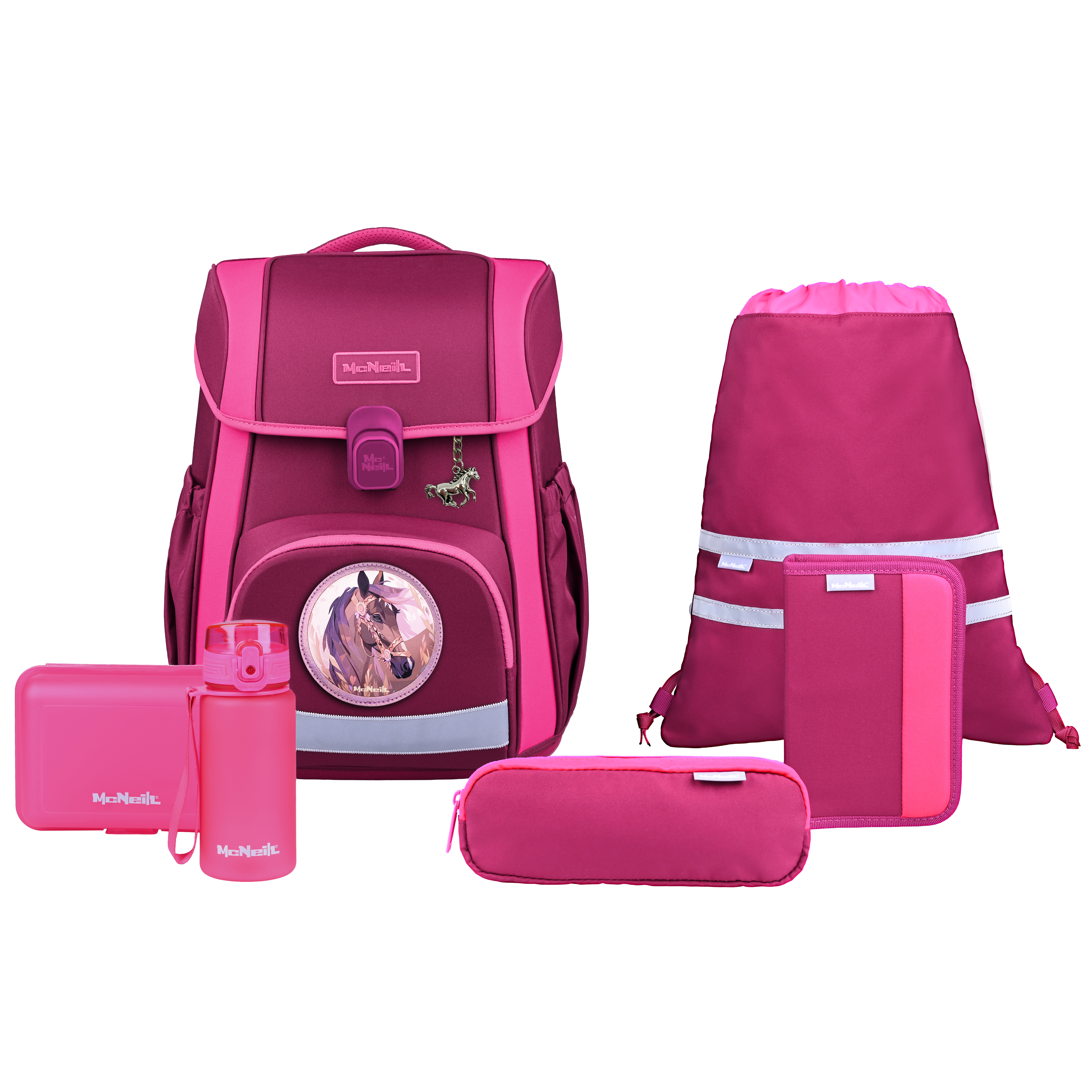 McNeill Schulranzen-Set Bravo Berry 9-teilig McNeill Schulranzen-Set Bravo Berry 9-teilig