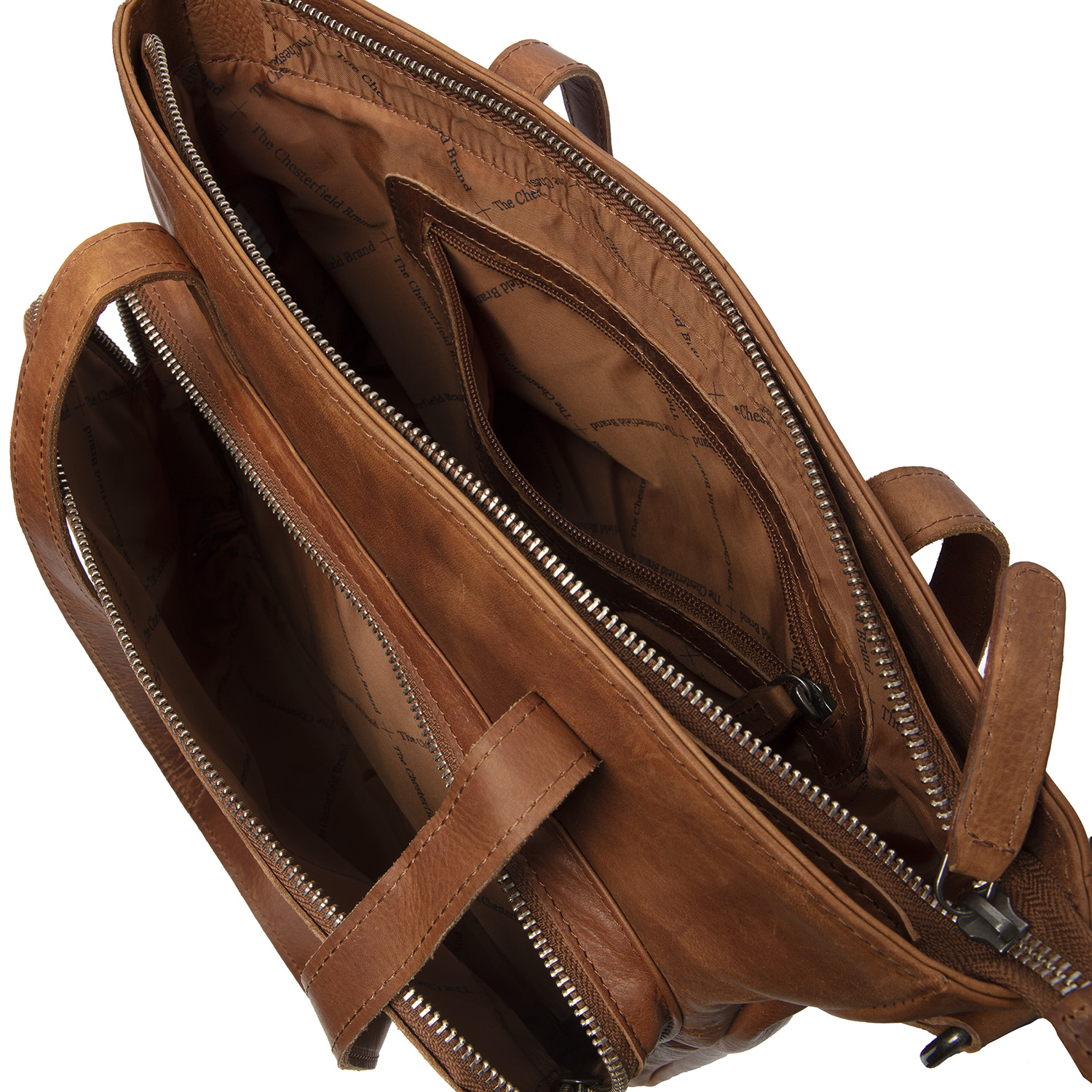 Chesterfield Leder Umhängetasche Alicante cognac